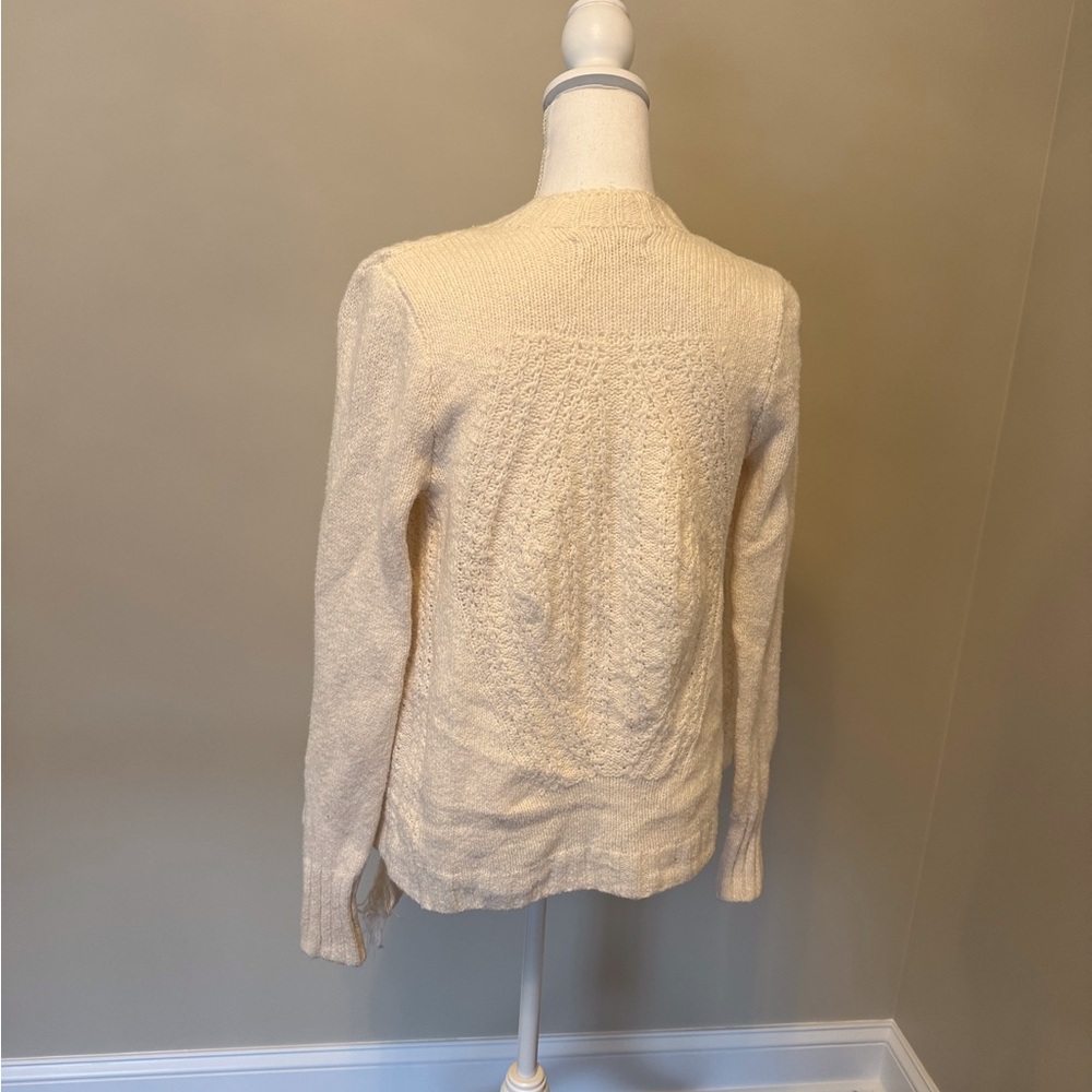 NWOT Thick Cream Fringe Cardigan - Picture 3 of 5
